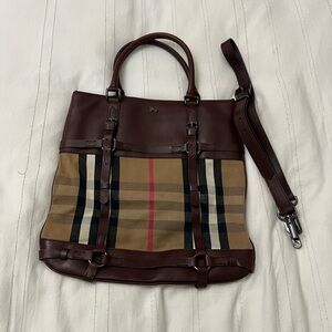 Plaid Tote with Shoulder Strap